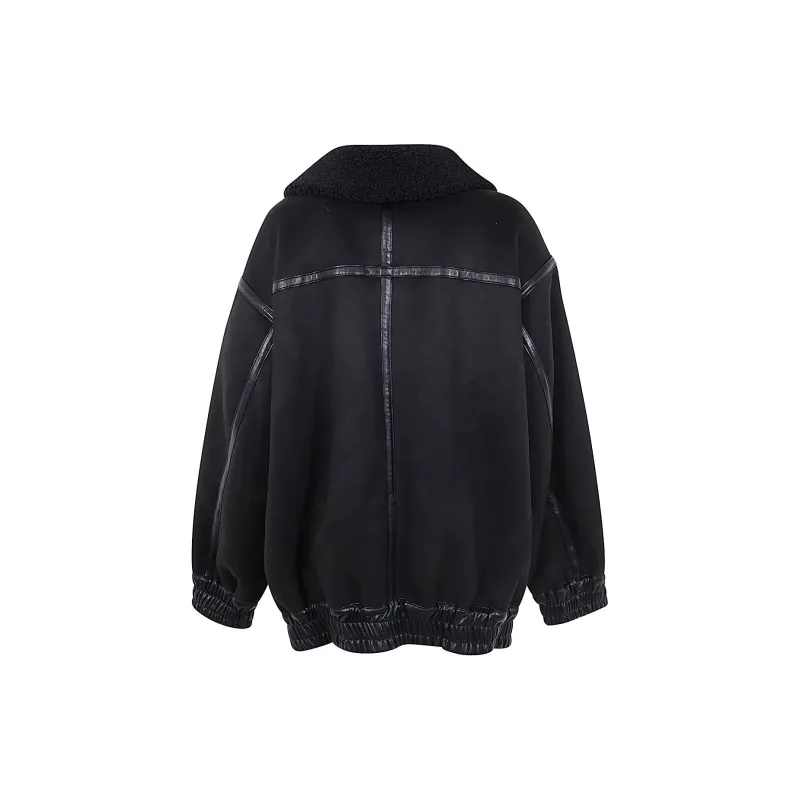 Rotate Faux leather Bomber Jacket-1