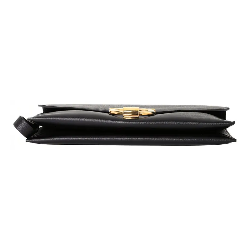 FERRAGAMO Cow Leather Clutch Women's Black-3