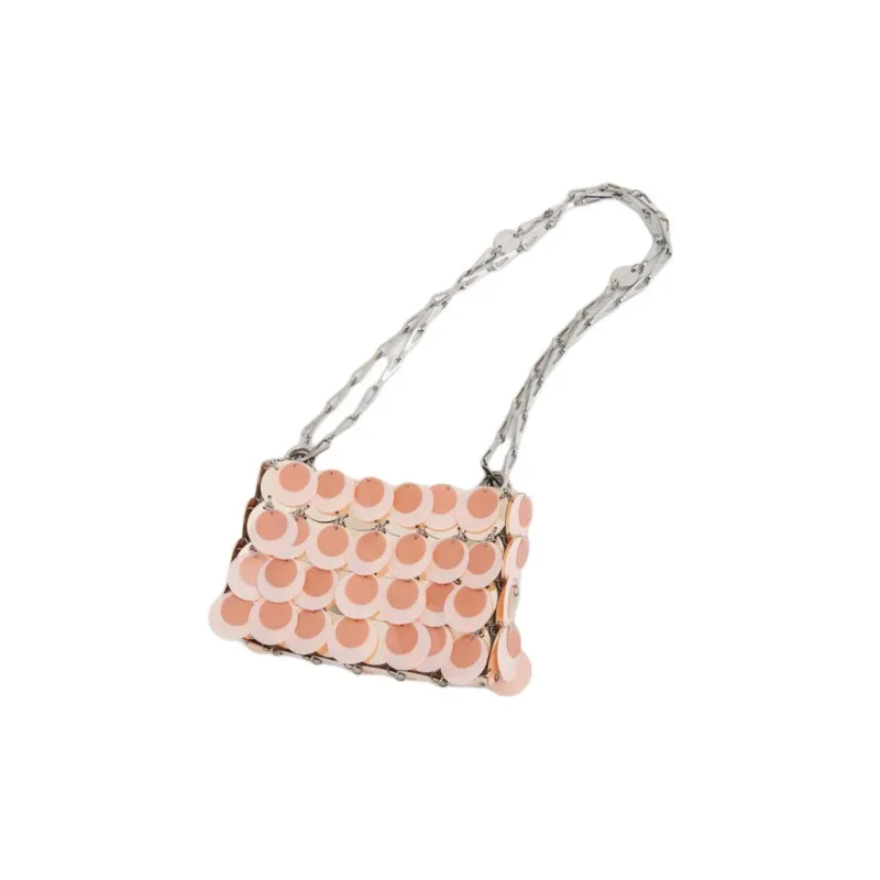 Paco Rabanne Polyester Portable Crossbody Bag Shoulder Bag Women's Pink-2