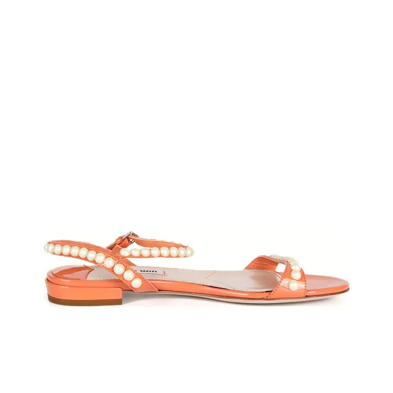 MIU MIU Strap Sandals Women's Orange-1