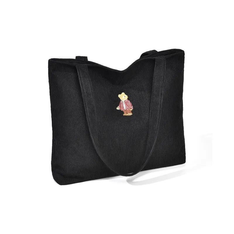 Ceion Keust Corduroy Tote Bag, Shopping Bag, Handbag, Shoulder Bag Women's Multicolor-8