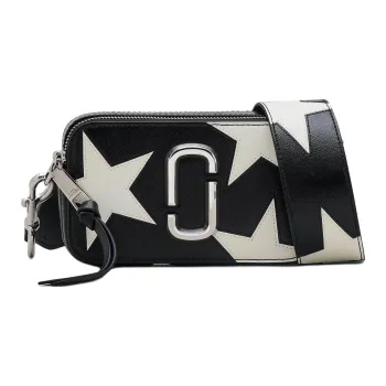 MARC JACOBS Leather Camera Bag Shoulder Bag Crossbody Bag Women's Black White