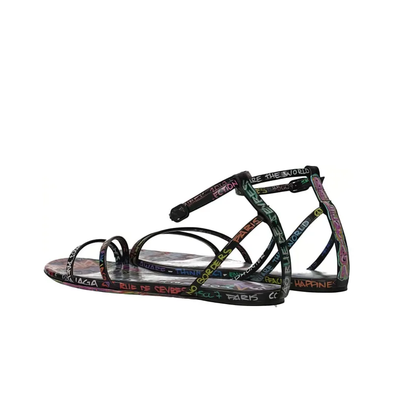 Balenciaga Strap Sandals Women's Black-3