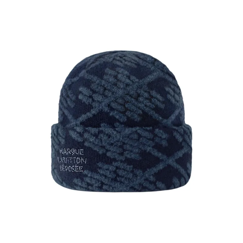 LOUIS VUITTON Sheep Wool Beanies Men's Blue-0