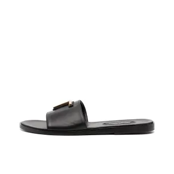 TOM FORD Logo-plaque Leather Slides