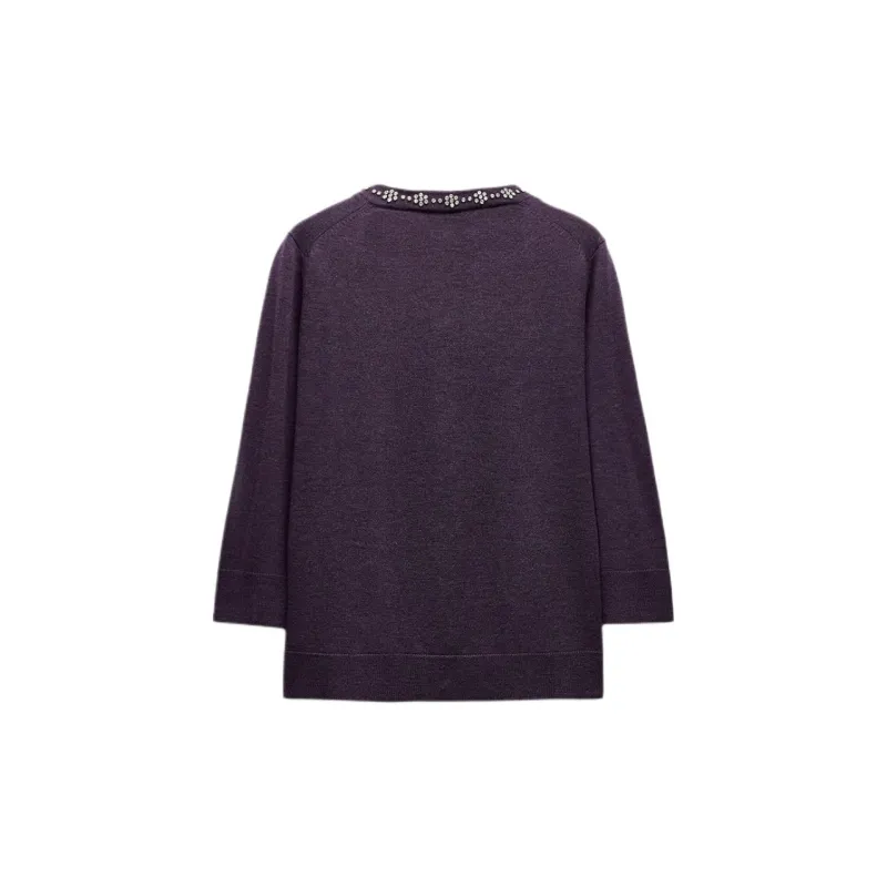 ZARA Knitwear Women's Marine Plum-1