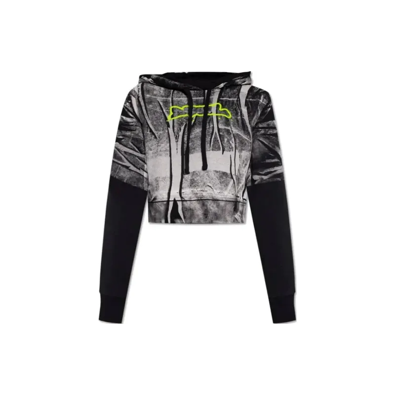 DIESEL F Slimmy Hood Crease Effect Printed Hoodie-1