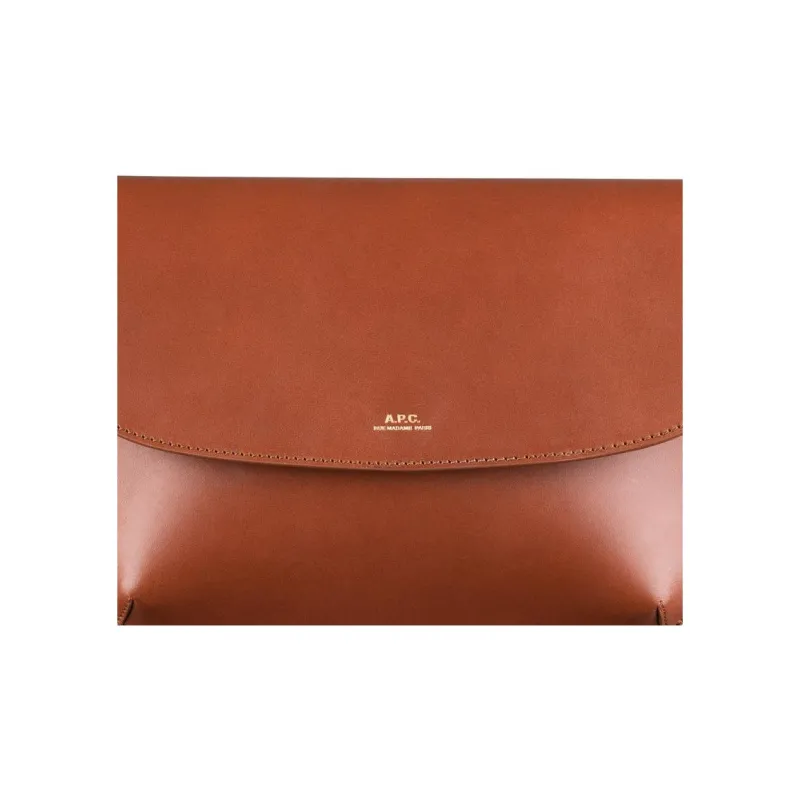 A.P.C Smooth Cow Leather Handbag, Shoulder Bag Women's Brown-3
