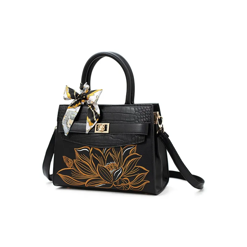 Vigno Synthetic Leather Handbag One Shoulder Crossbody Regular Women's Black-1