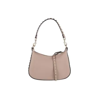 Valentino Rockstud Calfskin Portable Crossbody Bag, Shoulder Bag Small Size Women's Pink