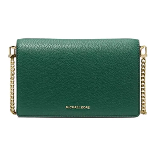 MICHAEL KORS Jet Set Litchi Grain Leather Shoulder Bag Crossbody Bag Medium Size Women's Green