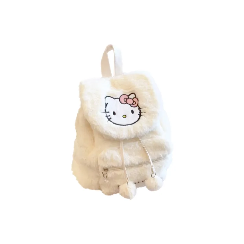 Hello Kitty Sanrio Series Polyester Backpack Women's Milk White-1