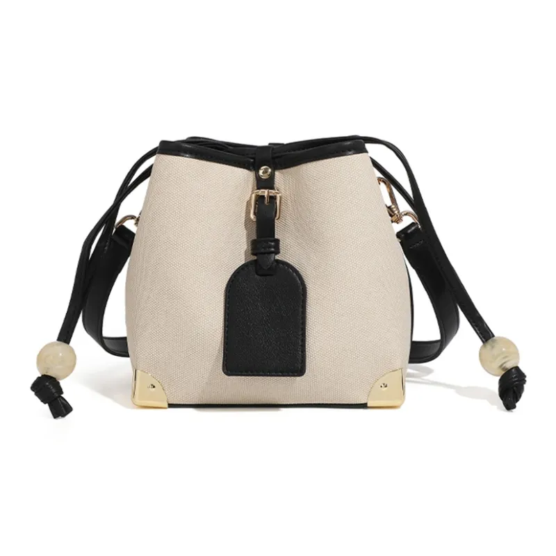 Pivsnu Canvas Canvas Bag Shoulder Bags Women's Brown/Black-4