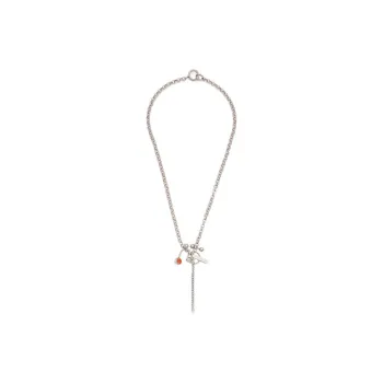 JUSTINE CLENQUET Crystal Brass Palladium-Plated Necklaces Women's Silver