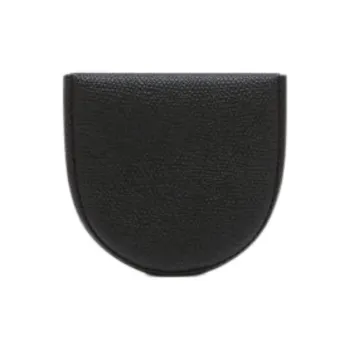 Valextra Cow Leather Coin Purse Unisex Black