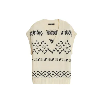 WEEKEND MaxMara Fair Isle knit V neck Vest