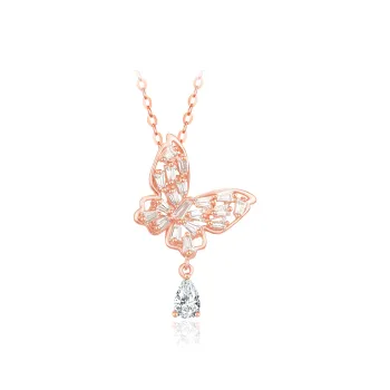 SIMPLE JOYS S925 Silver Necklaces Women's Rose Gold Gift Box