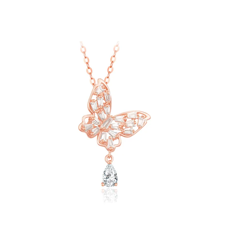 SIMPLE JOYS S925 Silver Necklaces Women's Rose Gold Gift Box-0