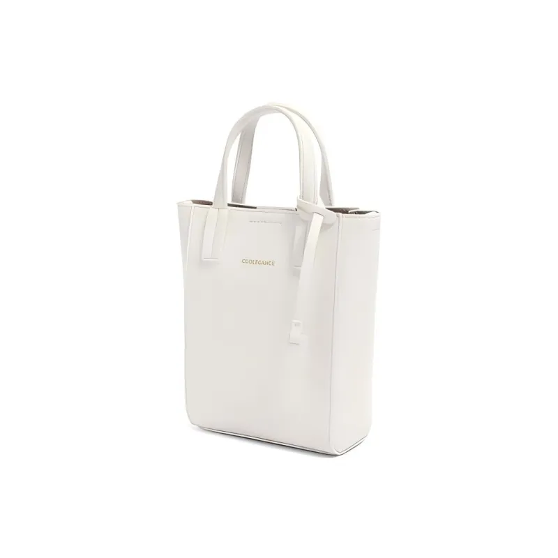 BELLE Artificial Leather Tote Bag Shopping Bag Crossbody Handbag Small Size Women's Beige-1