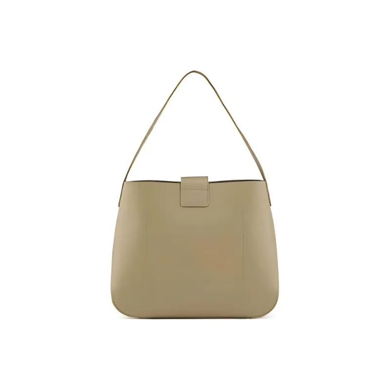 LACOSTE Cow Leather Handbag Medium Size Women's Corn Gray-2