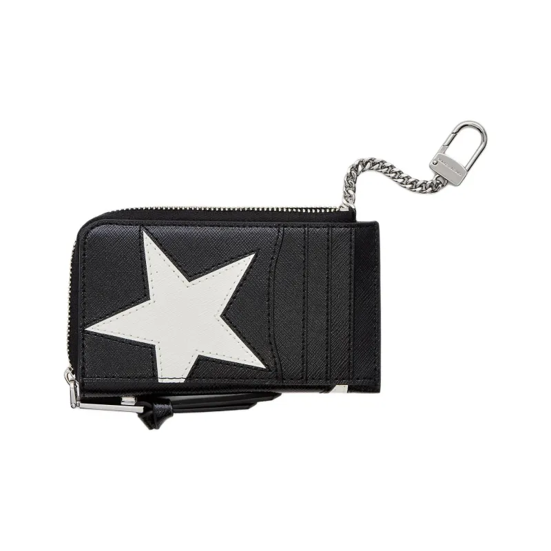 MARC JACOBS Leather Wallet Women's Black White-1