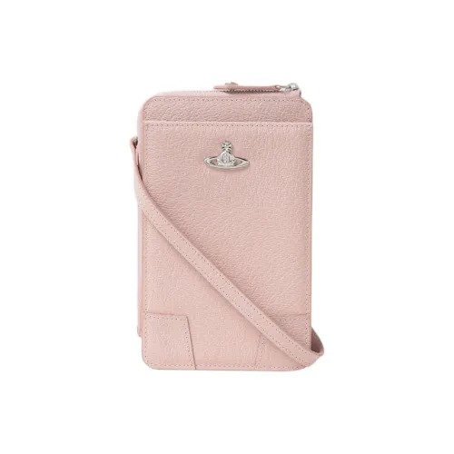 Vivienne Westwood Cow Leather Crossbody Cell Phone Pouch Women's Pink