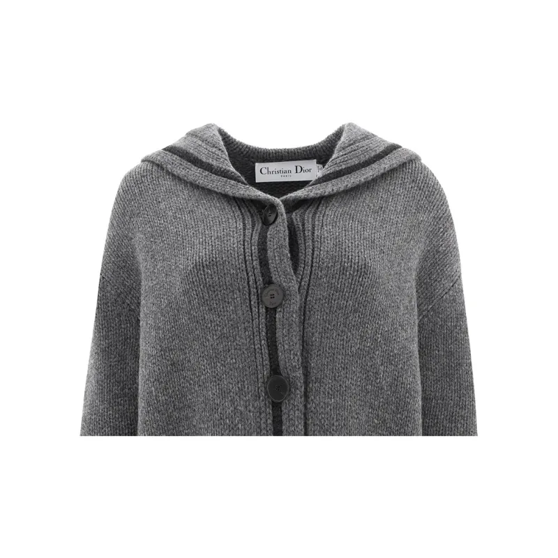 DIOR Quarterly New Products Cashmere Sweaters Women's Gray-4