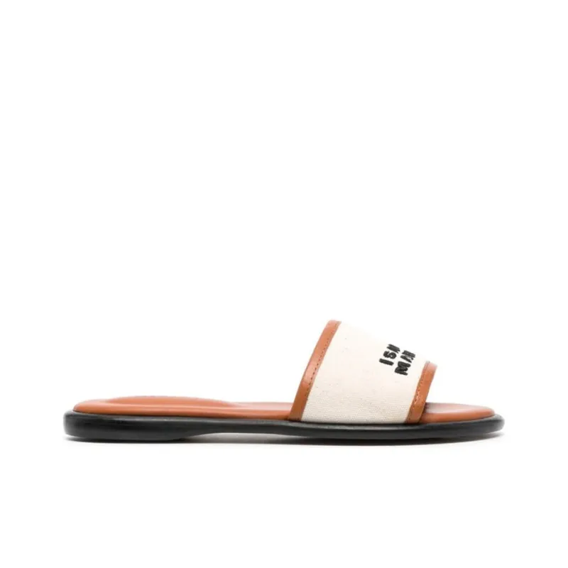 ISABEL MARANT Logo Print Strap Slides-1
