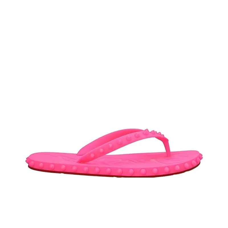 CL Rubber Sole Abrasion Resistant Flip Flops Women's Fuchsia-1
