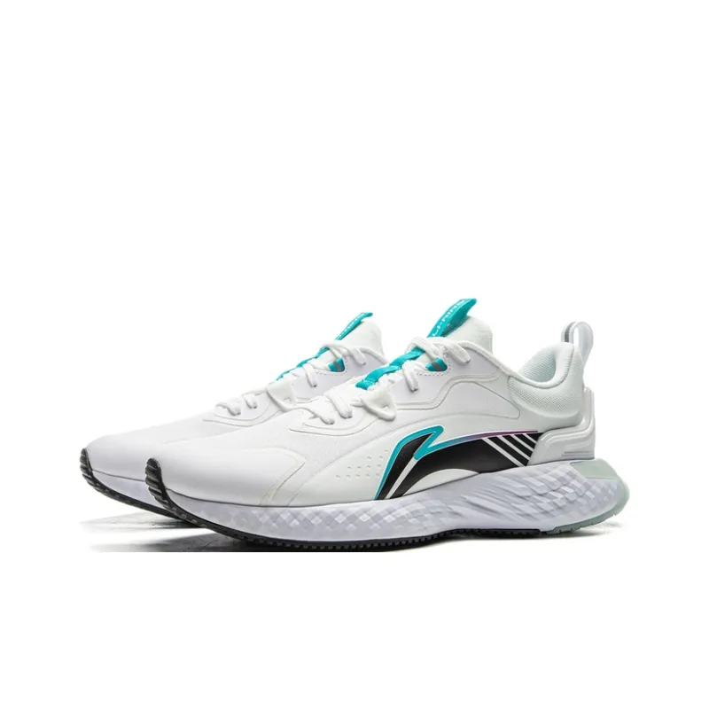 LiNing Slip Resistant Lightweight Rebound Low Top Casual Shoes Men's Standard White-2