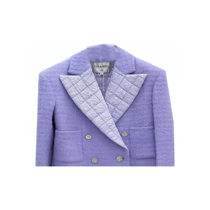 CHANEL Jackets Coats Women's Purple-5