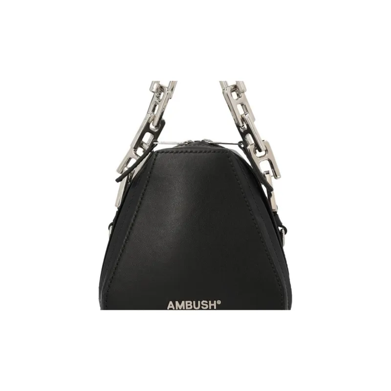 AMBUSH Leather Handbag Shoulder Bag Crossbody Bag Small Size Women's Black-3