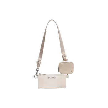 Lululemon Nylon Shoulder Bag, Crossbody Bag Regular Unisex Raw Hemp Blend Bone