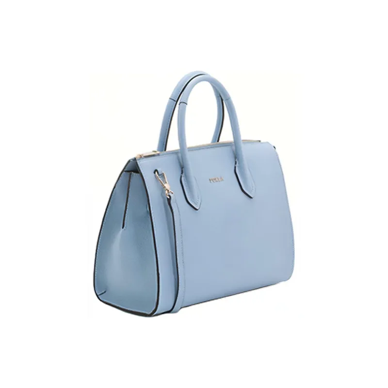 Furla Pin Cow Leather Tote Bag Shopping Bag Shoulder Bag Crossbody Bag Handbag Medium Size Women's Blue-2