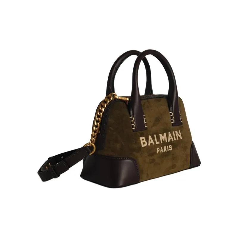 BALMAIN Logo Embroidered Zip Up Tote Bag-1