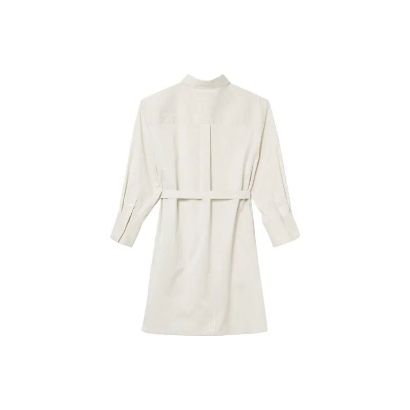 LACOSTE Long Sleeved Dress Women's Gray-1