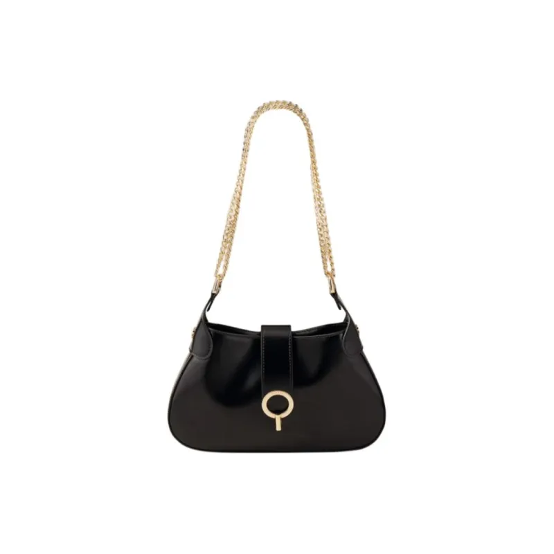 Sandro Cow Leather Shoulder Bag Small Size Women's Black-0
