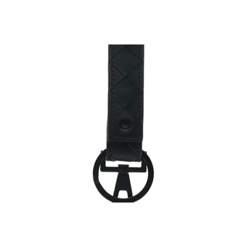 Bottega Veneta Woven Design Keychains Men's Black-2