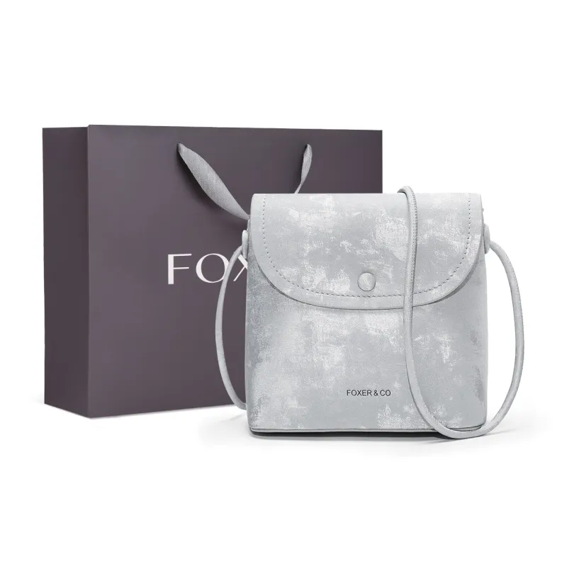 FOXER Synthetic Leather Shoulder Bag Regular Women's Silver Shadow Iridescent-0