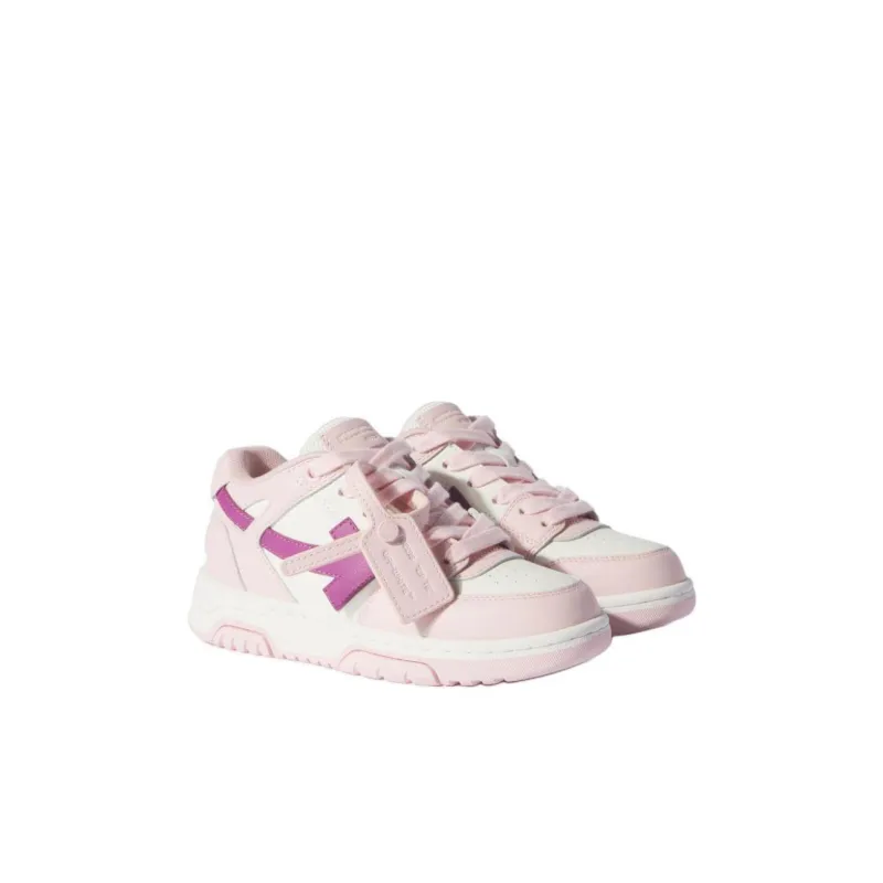 OFF WHITE Out Of Office Low Top Kids' Skateboarding Shoes Pink White Kids'-2