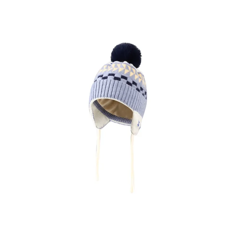 NANJIREN Thickened Beanies Kids' Blue & Beige-0