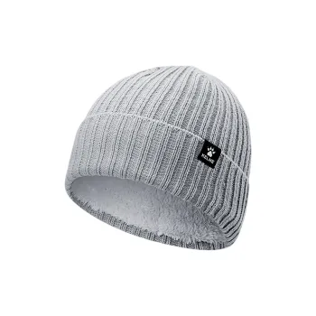 KELME Acrylic Polyester Beanies Unisex Light Gray Dark Gray Camel