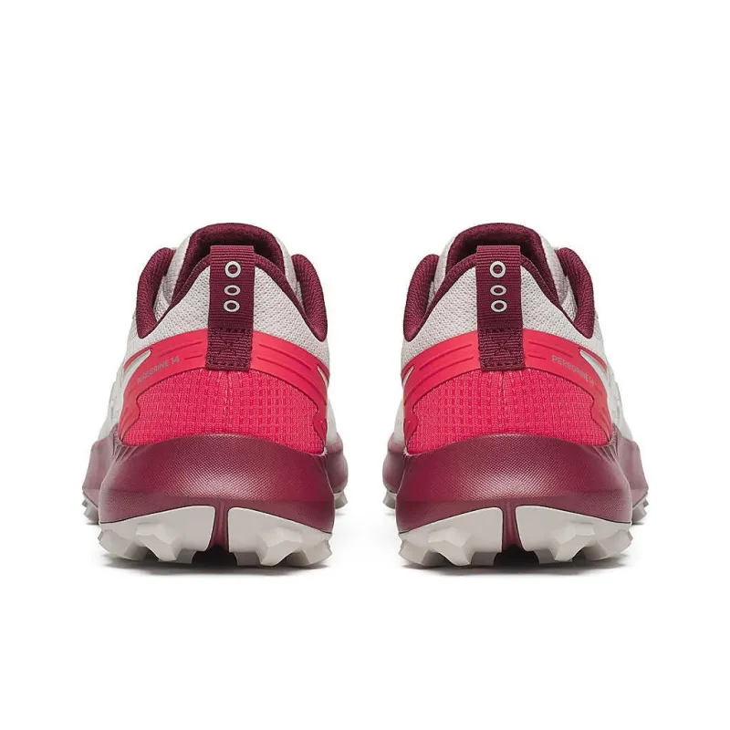 Saucony PEREGRINE 14 Anti Slip Wear Resistant Low Top Trail Running Shoes Women's White Red Pink-4