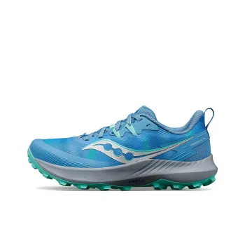 Saucony PEREGRINE 14 Anti Slip Wear Resistant Low Top Trail Running Shoes Women's Blue