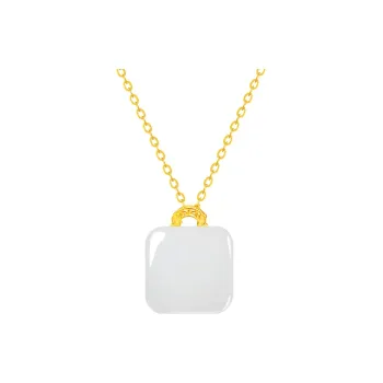Drunk On The City Hetian Jade Necklaces Pale Greenish White Jade Unisex