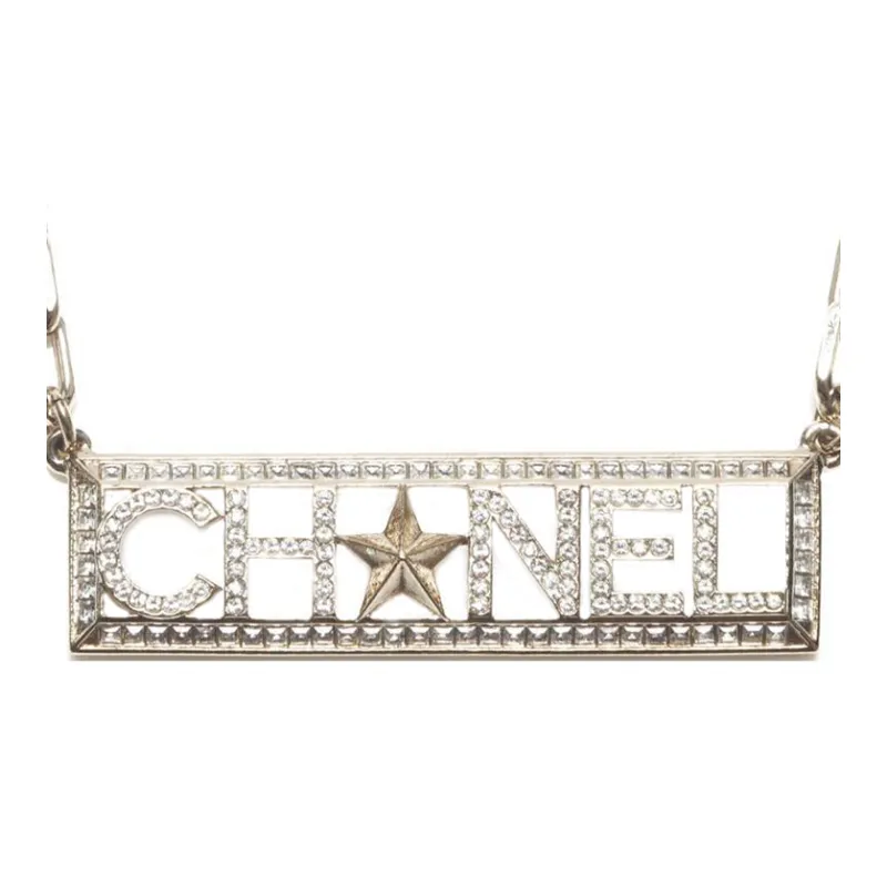 CHANEL 2017 Logo Rhinestone Necklace-2