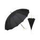 Long Handle 16-Rib Wooden Straight Handle Black
