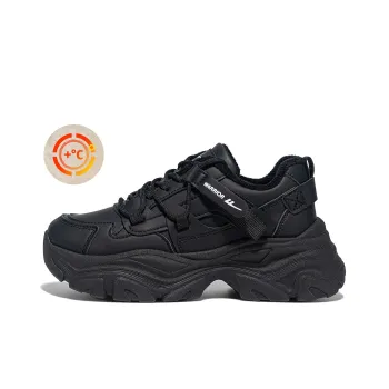 Warrior Athletic Shoes Warm Cushioning Height Increasing Balance Lightweight Low Top Chunky Sneakers Women's Black