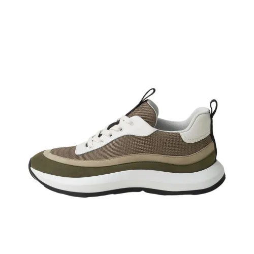 HERMES Gramme Low-Top Casual Shoes Men's Brown Green