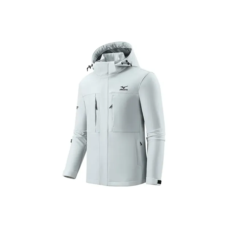Mizuno Jacket Men's Light Gray With Free Necklaces-1